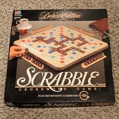 Scrabble Deluxe Edition Turntable Crossword Rotating Milton Bradley 1989 Complet