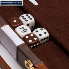 Backgammon Board Game, Deluxe 10 inches x 15 x 0.1 inches, Brown