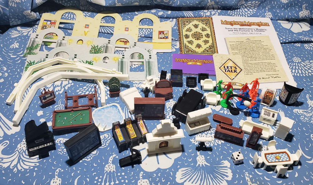 Mystery Mansion 1995 Electronic Talking Game Parts Furniture Figures Cards Only