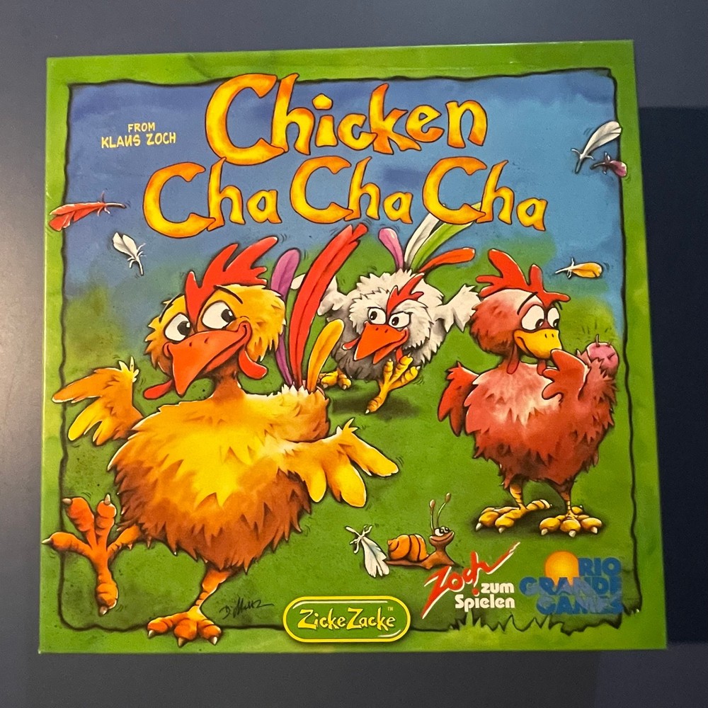 Chicken Cha Cha Cha Board Game 100% COMPLETE Zicke Zacks Rio Grande Games