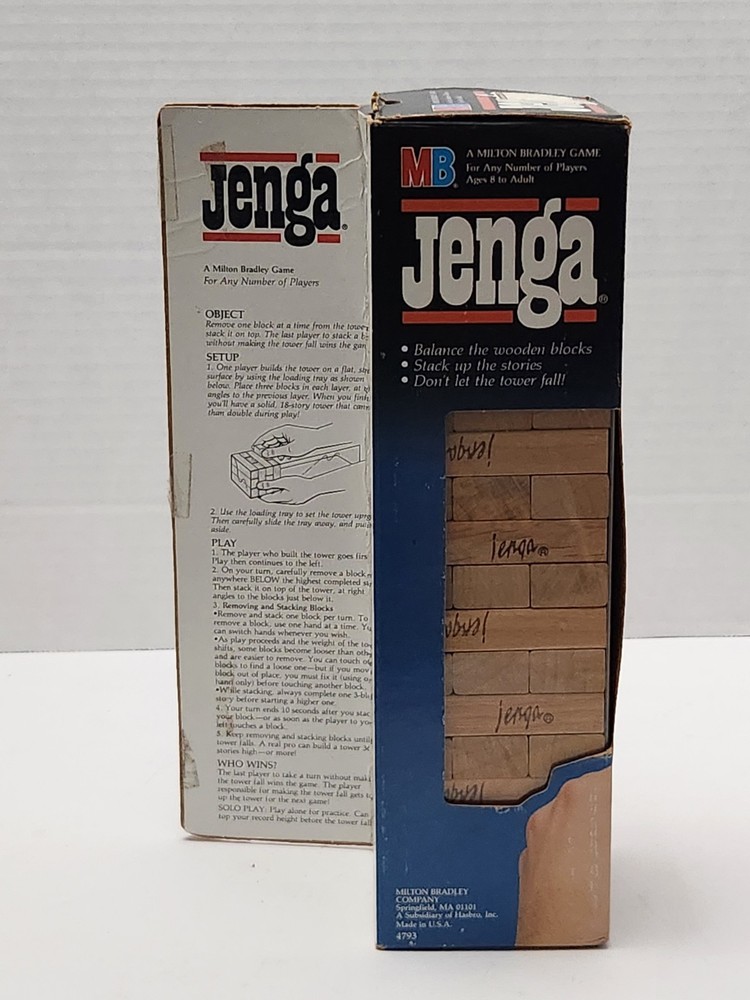 VINTAGE Jenga COMPLETE Milton Bradley 1986 Classic Building Game