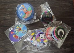 Lot Of Pogs & Small Pog Case Various Characters
