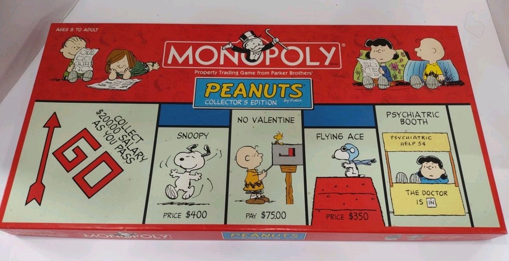 Monopoly Peanuts Collector’s Edition Board Game 2002 New Snoopy