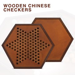 Chinese Checkers 15″ x 13″ Large Wooden Checkers Board Game Includes 16mm 60+…