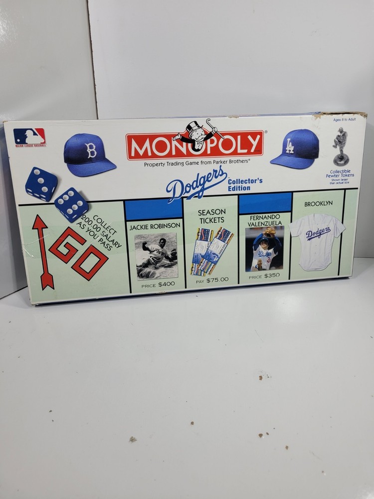 Monopoly LA Dodgers Collector’s Edition Board Game 2000 Vintage 100% COMPLETE