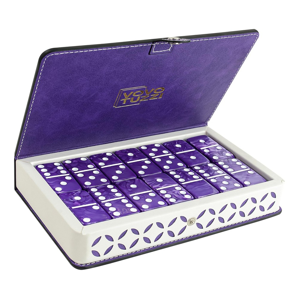 Vovotuzzi Dominos Set for 5.5 inches x 8.5 x 1.68 inches, Purple