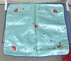 Vintage Korean Yut Nori Game Silky Embroidered Fabic Floral Design Original