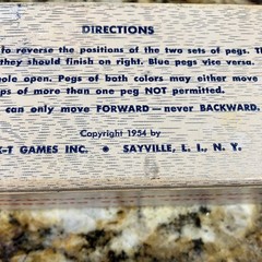 Vintage 1954 Teez Teez Peg Traditional Game in Box, USA