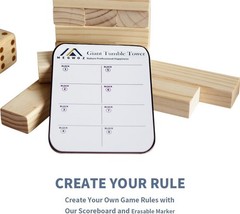 Giant Tumble Tower 60pc New Zealand Pine Blocks Stack to 5ft – Quality