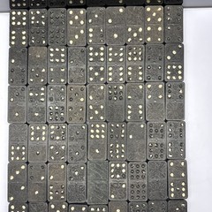Vintage Dominos Mixed Tiles. Black With Vines & Floral. Lot Of 54.