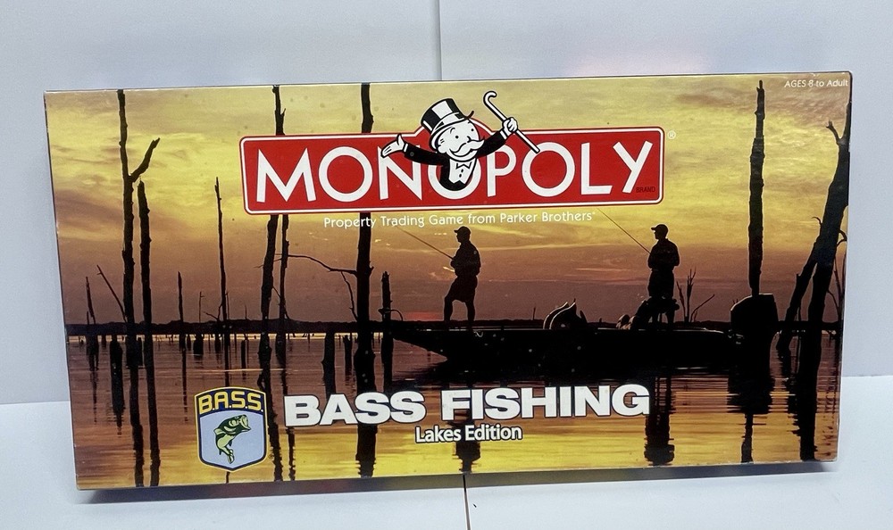 Monopoly Bass Fishing – Lakes Edition Board Game *See Description***