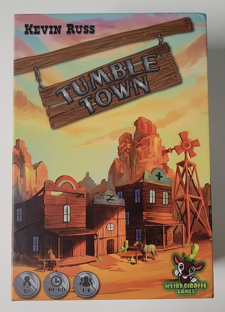 Tumble Town dice game. Lots of Colorful Dice to Stack Up! Fun Board Game Solo +