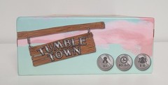 Tumble Town dice game. Lots of Colorful Dice to Stack Up! Fun Board Game Solo +