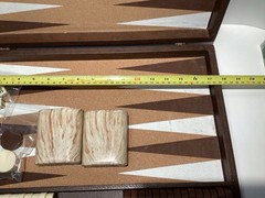 Cardinal Backgammon Set with 1.5″ Resin Beige & Brown Checkers- Nice Basic Set