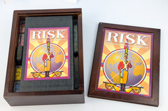RISK Wooden Vintage Game Collection Edition Library Book Shelf COMPLETE Wood Box