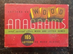 ANAGRAMS Classic Word Game 1934 Box w Instructions Whitman Wooden Tiles