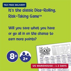 Farkle Classic Dice Game – Kids, Family Games, Travel Game, Adult Games, Board G