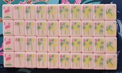 New Florida America Pink Mahjong Tile Set 160 Mah Jong Tiles