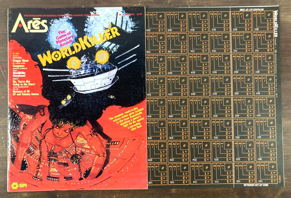 Ares SPI #1 Magazine March 1980 World Killer Incomplete Sci-Fi Fantasy Game RPG