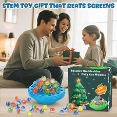 Marble Balance Game, Wobble Marble Stacking Game for Kids 6+, Family Games for K