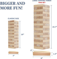 Giant Tumble Tower Games for Kids and Adults 57 Blocks New Zealand Pine Wooden B
