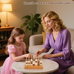 4 in a Row Game Wooden – 4 Connect in a Row Classic Strategy Game for Adults