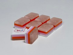 American Mahjong Game Set, 160 Pearl Pink and Orange 4 Layered Mahjong Tiles