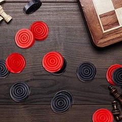 Sumind 48 Pcs Wooden Checkers Pieces 1.06 Inch Checker Pieces in Drawstring Stor