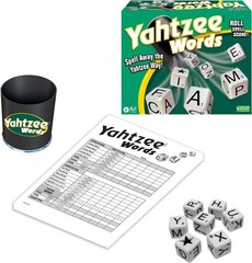 Yahtzee Words Family Word Game Version of with Dice Cup 2 or More Players Ages 8