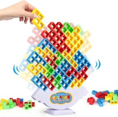 Multicolor Educational Stacking Tower – 64 Pcs Party Game for All Ages