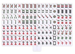 Chinese Mahjong Set X-Large 146 Numbered Melamine 1.5″ Large Size Tile with C…