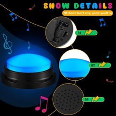 Vibrant 4 Piece Recordable Buzzer Set with Light-Up Feature for Trivia Games