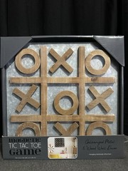Tic Tac Toe Magnetic Game – Galvanized Metal & Wood / Modern Farmhouse Decor