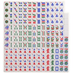 American Mahjong Set, “Chinoise II” with Floral Blue Soft Case