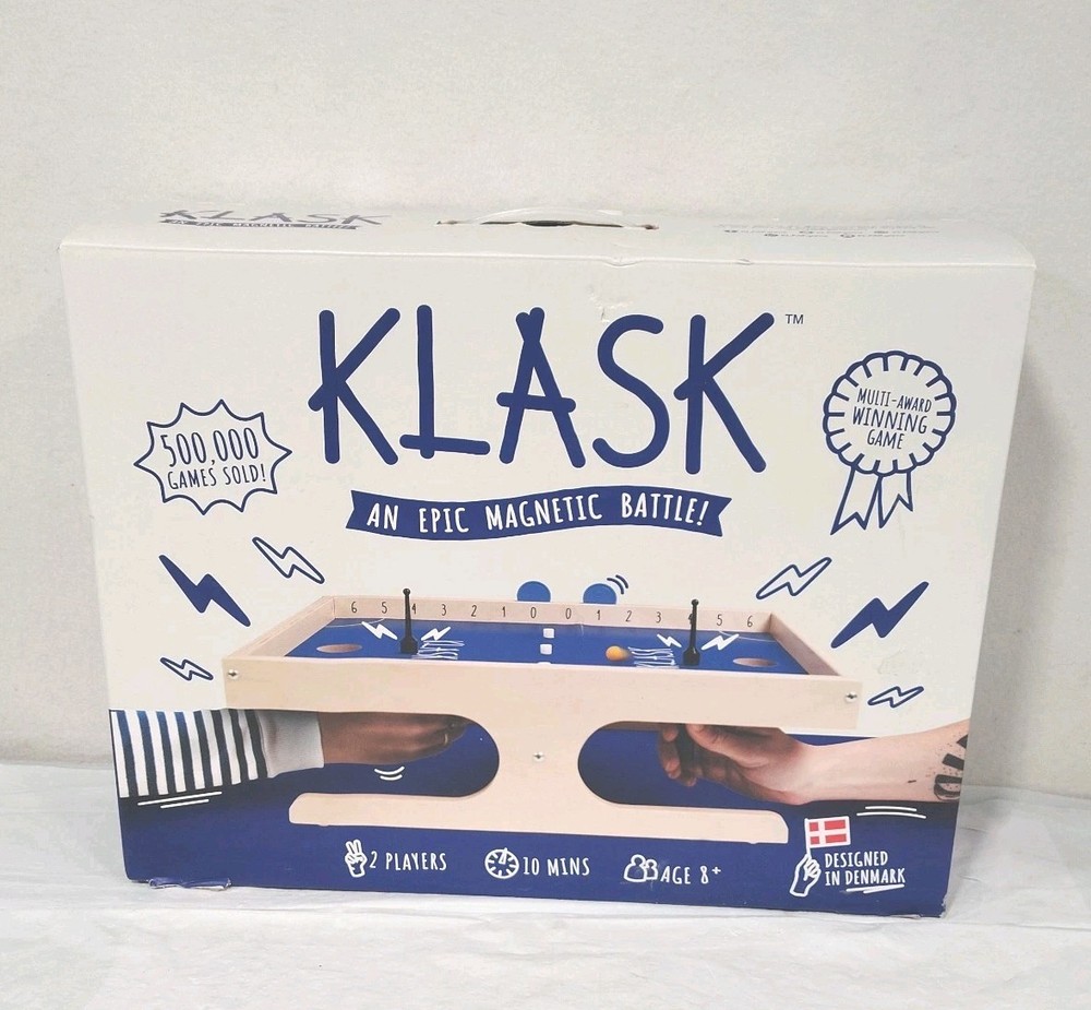 Klask Epic Magnetic Battle Board Game Age 8+ Strategy 2 Players Complete w Box