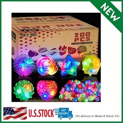 Glow Rings Multicolor Pack of 200 Led Bulk Party Supplies6 Light Kids Adults