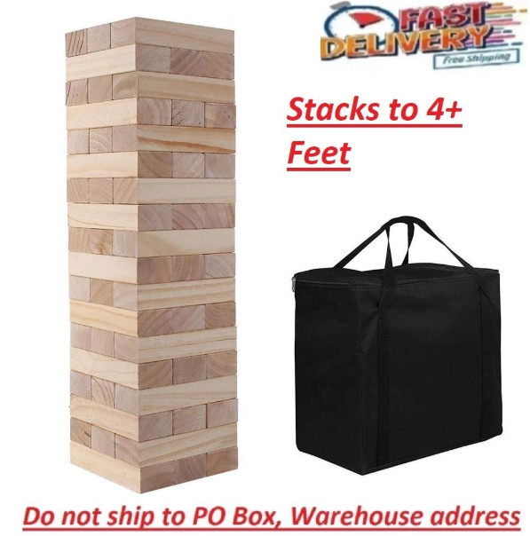 Outdoor Games Giant Tumble Tower (Stacks to 4+ Feet), Large Tumbling Timber, …