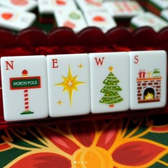 Christmas🎄Deer Pattern 4 Layers Acrylic American Mahjong Set Game Mahjong Tiles
