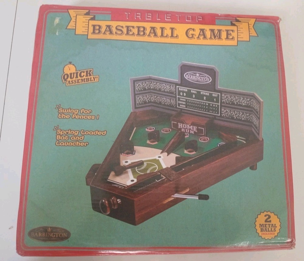 Barrington Wooden Tabletop Pinball Style Baseball Game Brand New
