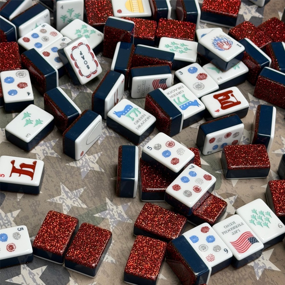 Premium American Mahjong Set 160pcs – American Red