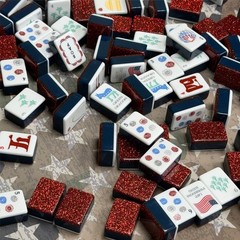 Premium American Mahjong Set 160pcs – American Red