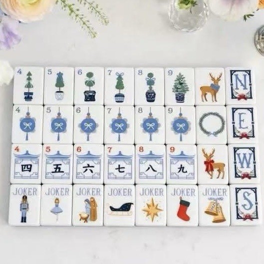 Chinoiserie Cheer Inspired 4-Layer American Mahjong Tiles