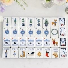Chinoiserie Cheer Inspired 4-Layer American Mahjong Tiles