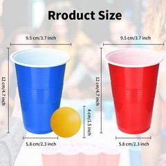 Cup Pong Game Set – 22 Plastic Party Cups & 4 Ping Pong Balls for Gifts