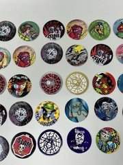 Vintage POGs, Milk Caps Lot, Horror, Monsters, Skulls, USED, 55, See Description