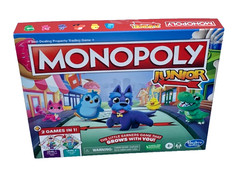 Hasbro Monopoly Junior Board Game 2 Games In 1 Level 1 & 2 Ages 4+ New In Box