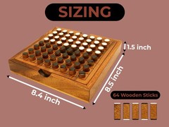 BSIRI Wooden Reversi Othello Board Game 10 inches x 10 inches, Natural Color