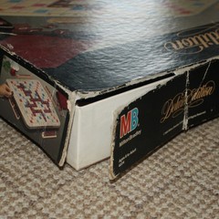 Scrabble Deluxe Edition Crossword Game with Turntable Base Red Tiles 1989