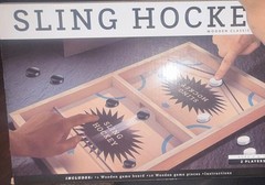 Sling Hockey Wooden Board Skill & Action Game, 2 Players Ages 8+