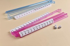 American Mahjong Game Set 166 Tiles Rack Pushers Burgundy Quilted Bag